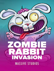 Juego de acción con conejos zombis y energía arcade